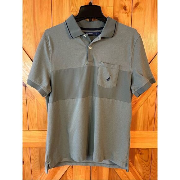 Nautica Men's Polo Shirt, Sage Front Pocket Size Large (0077) - Picture 1 of 6